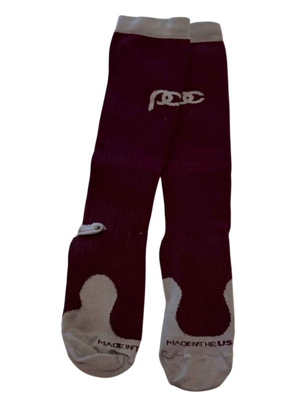 PRO Compression Maroon & Gray Knee Compression Socks Women's Size S/M